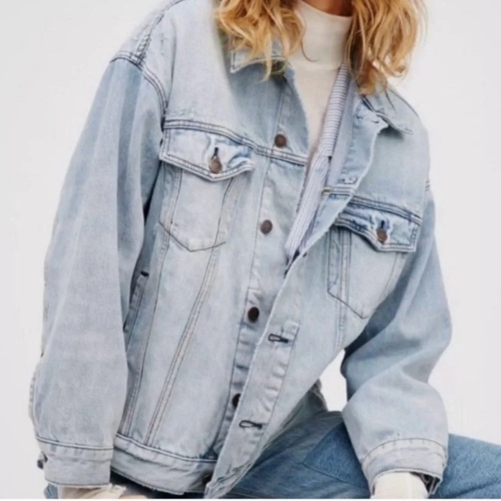 Free People Paisley Quilted Denim Jacket